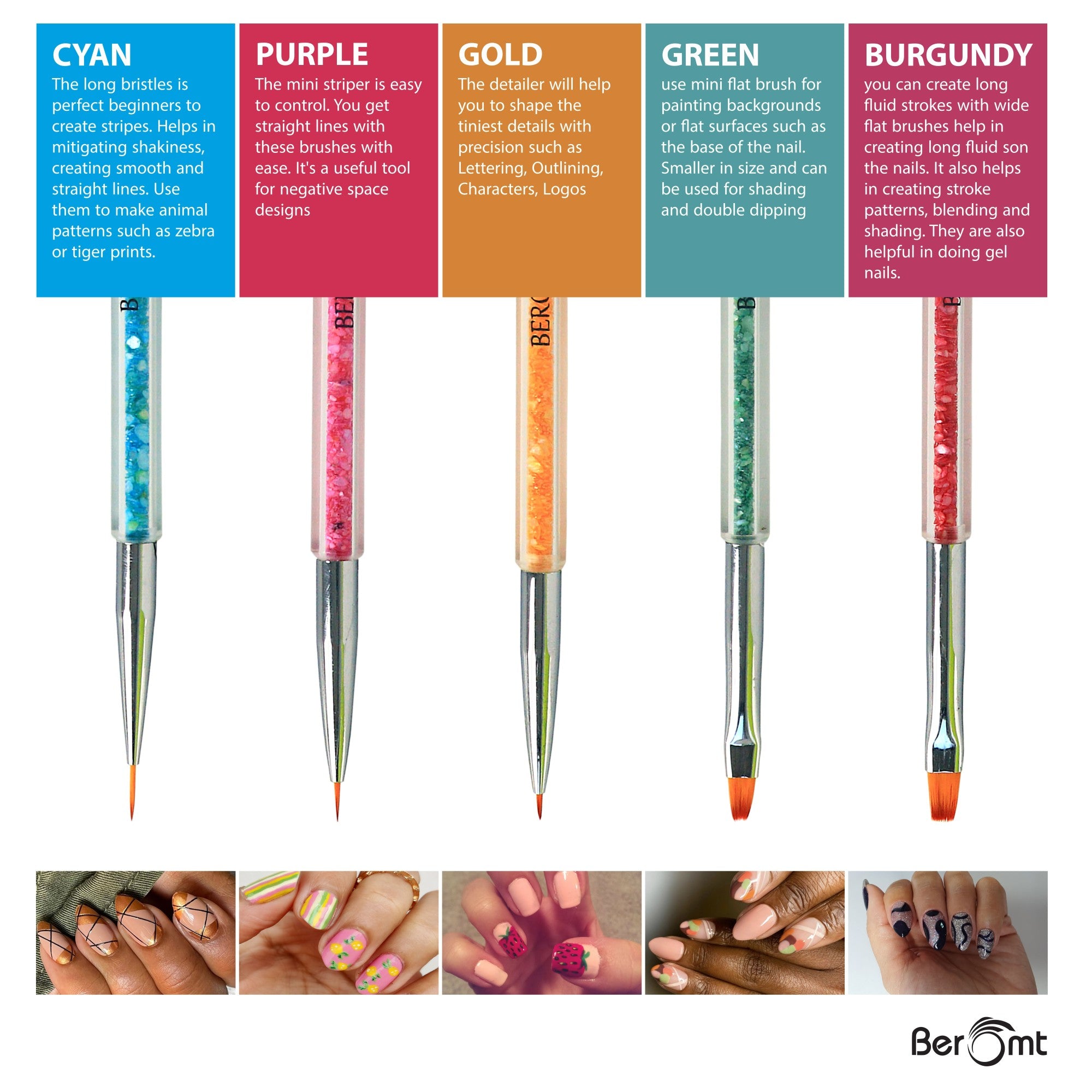Amazon.com : Lifextol Nail Art Painting Brush Pen Tools Kit Nail  AB-Rhinestone UV Gel Building Drawing Linering Brushes Set Nail Dotting  Pens Manicure Tape With Pick Up Tweezers for Women Girl Design (